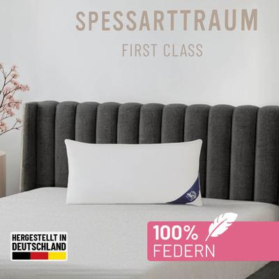 Federkissen SPESSARTTRAUM "FIRST CLASS, Kopfkissen 1-tlg. oder 2-tlg. 40x80 oder 80x80 cm", weiß, B:40cm L:80cm, Bezug: 100% Baumwolle. Füllung: 100% Federn, Kopfkissen, hergestellt in Deutschland, allergikerfreundlich, im Set günstiger