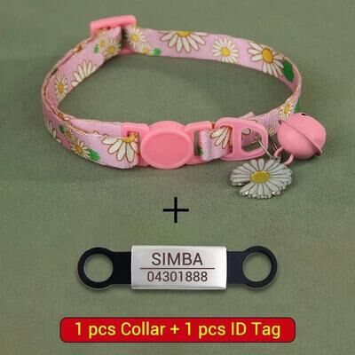 Uplift Essentials Signature Series Personalized Safety Collar pink Chrysanthemum