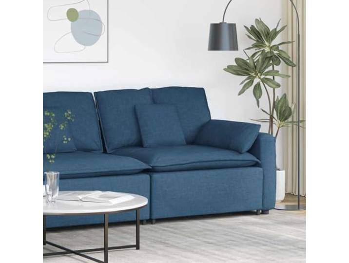 KFPOERTFGD Modulares Sofa mit Armlehne, Stoffpolsterung, Blau 100 cm Anpassbare Installation, Inklusive Kissen, Stabiler Metallrahmen
