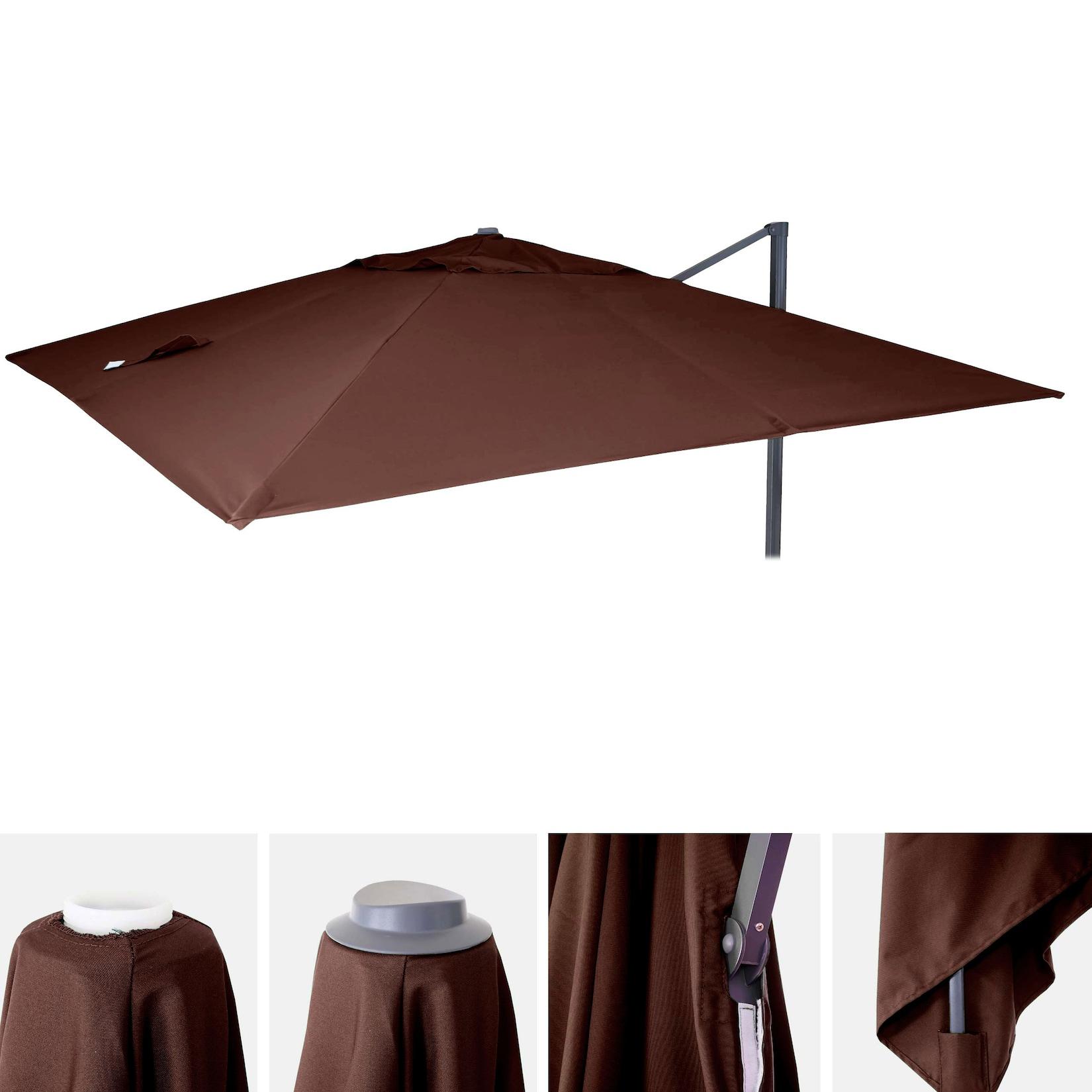 Ersatz-Bezug für Luxus-Ampelschirm MCW-A96, Sonnenschirmbezug Ersatzbezug, 3,5x3,5m (Ø4,95m) Polyester ~ braun