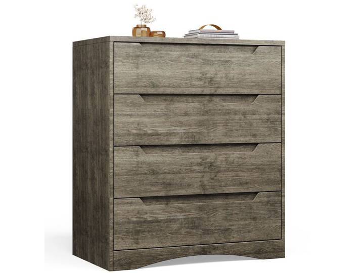 Commode - Bealife - 4 Tiroirs - Commode de Chambre - Marron Foncé - 71 x 41 x 82 cm