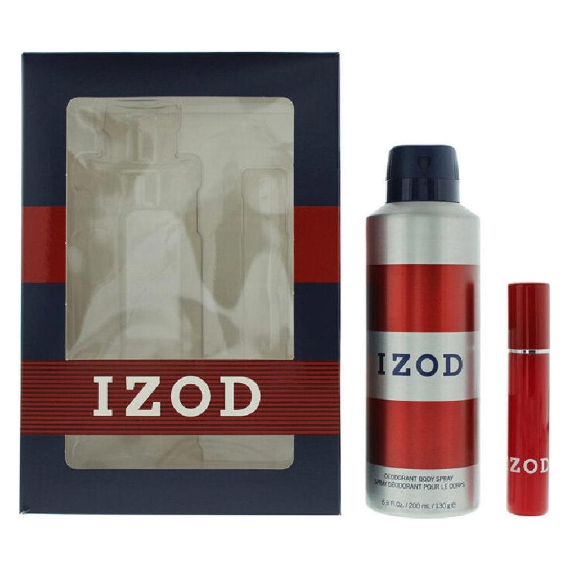 Izod Red 2 Piece Gift Set: Eau De Toilette 15ml - Körperspray 200ml für Männer (Parfum Set) (48679059)