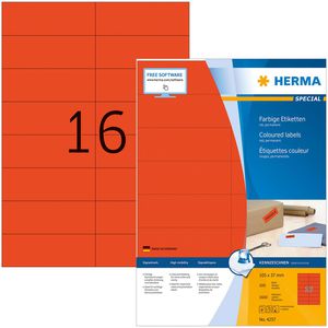 Herma Universaletiketten 4257 Special, rot, 105 x 37mm, 100 Blatt, 1600 Stück