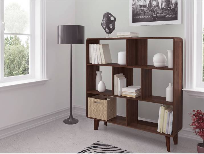 Regal Kerodi - Breite 122 cm Spanplatte, foliert Braun 122 x 126 x 29cm