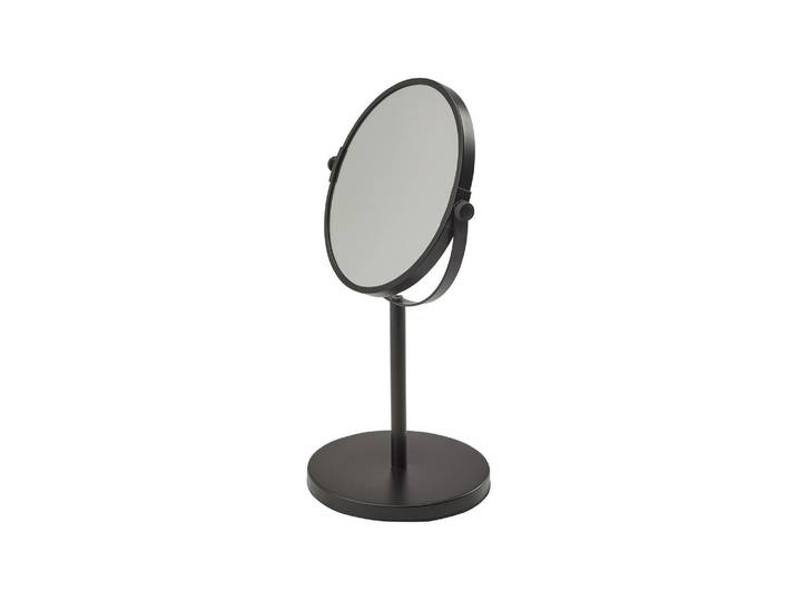 Kosmetikspiegel AQUANOVA Beau , schwarz, H:32,2cm Ø:20cm, Metall, Spiegel, Kosmetikspiegel