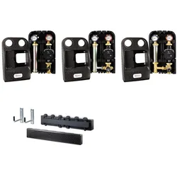 Pumpengruppenpaket 2- bis 6-Fach inkl. Pumpengruppen und Verteiler (Ausführung: 3-Fach. 3 HK gemischt (inkl. Mischmotor) inkl. Verteilerbalken)