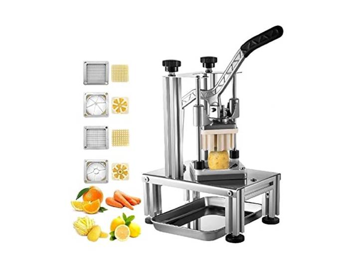 Kommerzieller Gemüsehacker mit 4 Edelstahlklingen Home Pommes Frites Dicer Kartoffeln Zwiebeln Manueller Slicer Obstschneider Mit Effizienz und Präzision