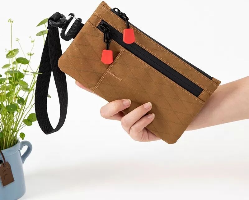 INF Wasserdichte Anti-Diebstahl RFID-Blockierende Nylon-Tasche für Handy, Kopfhörer, Schlüssel, Karten und Ausweis Khaki