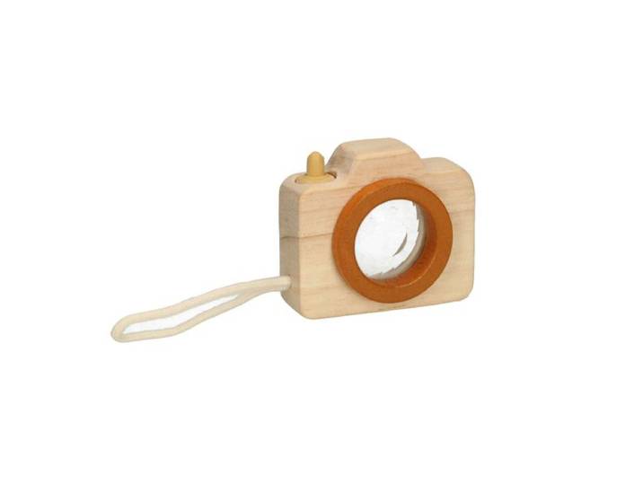Mini camera, rubberhout, 3+