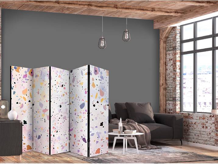 Paravent terrazzo 2 faces Autres Multicolore 225 x 172cm