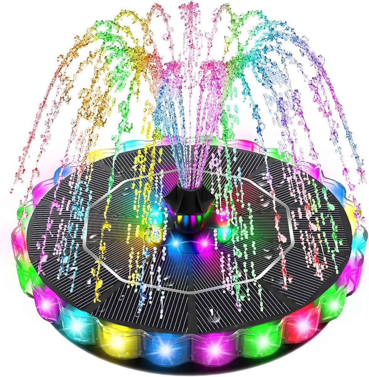 Ronde Solar Fontein met Multicolour Led Verlichting voor in de Vijver
