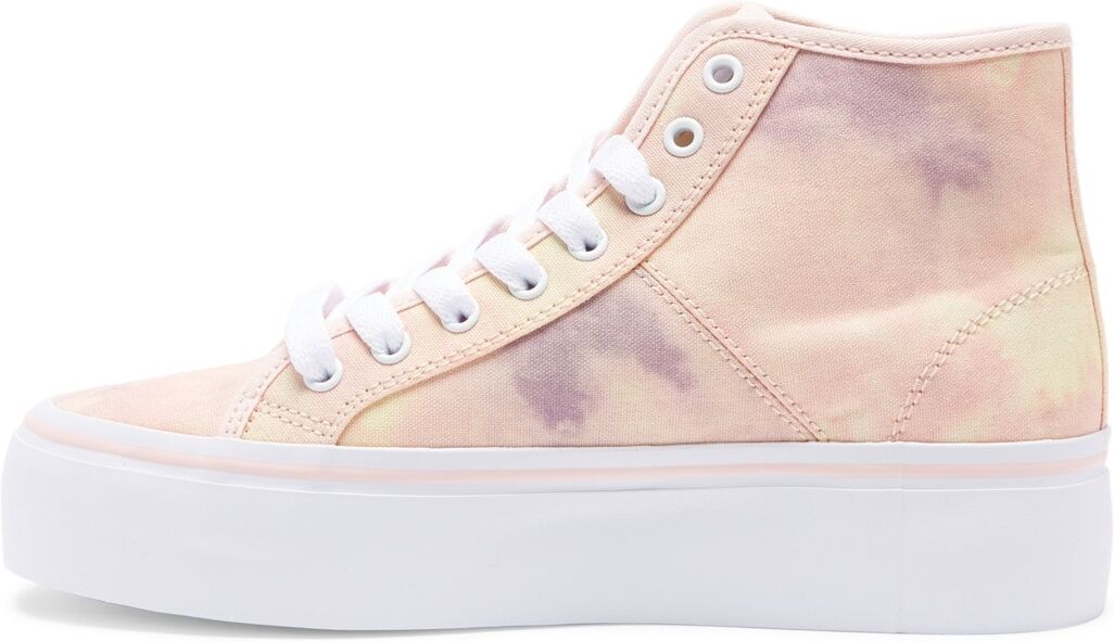 Sneaker DC SHOES "Manual Hi Platform", Damen, Gr. 5(36), orange (peach parfait), Obermaterial: Textil (Baumwolle) / Futter: Textil / Außensohle: Gummi., Schuhe Sneaker