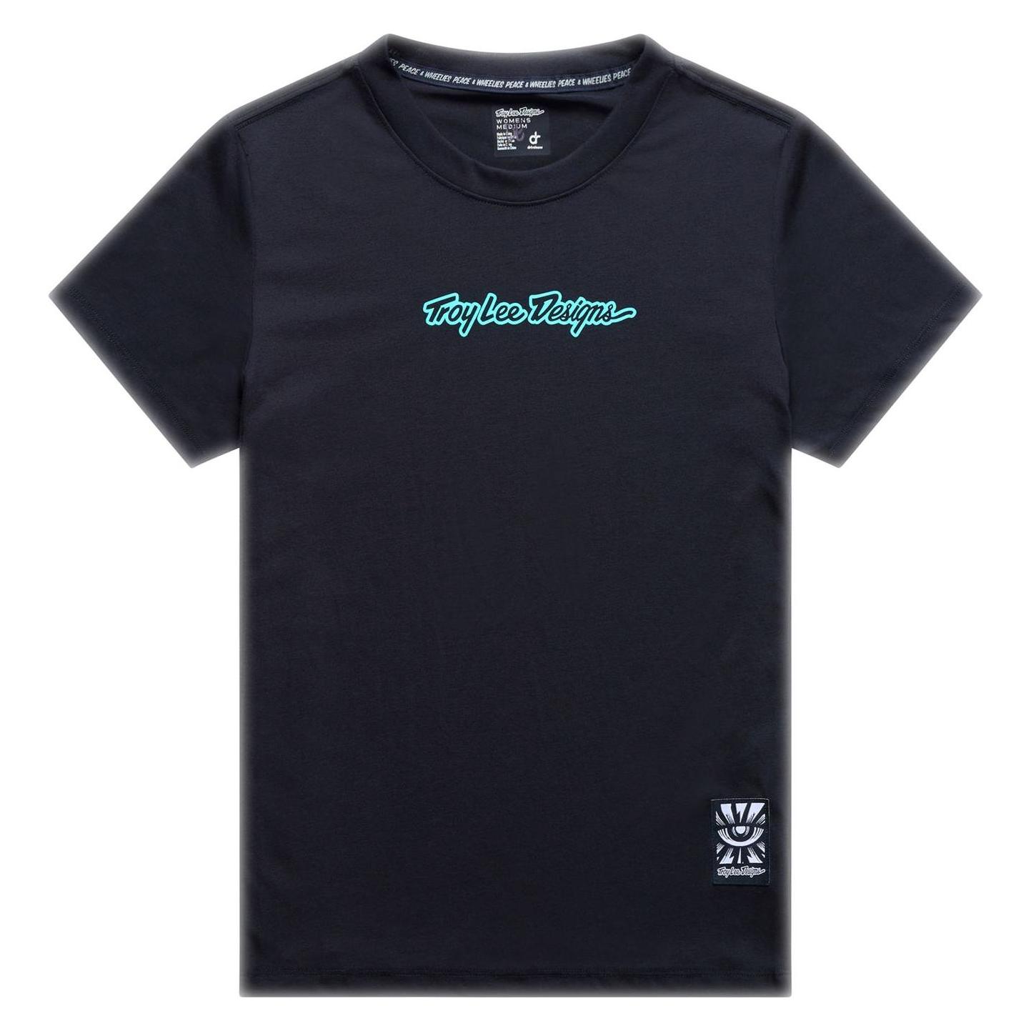 Troy Lee Designs Womens Lilium Ride SS Tee, Signature, black, XS (XS) (375072001)