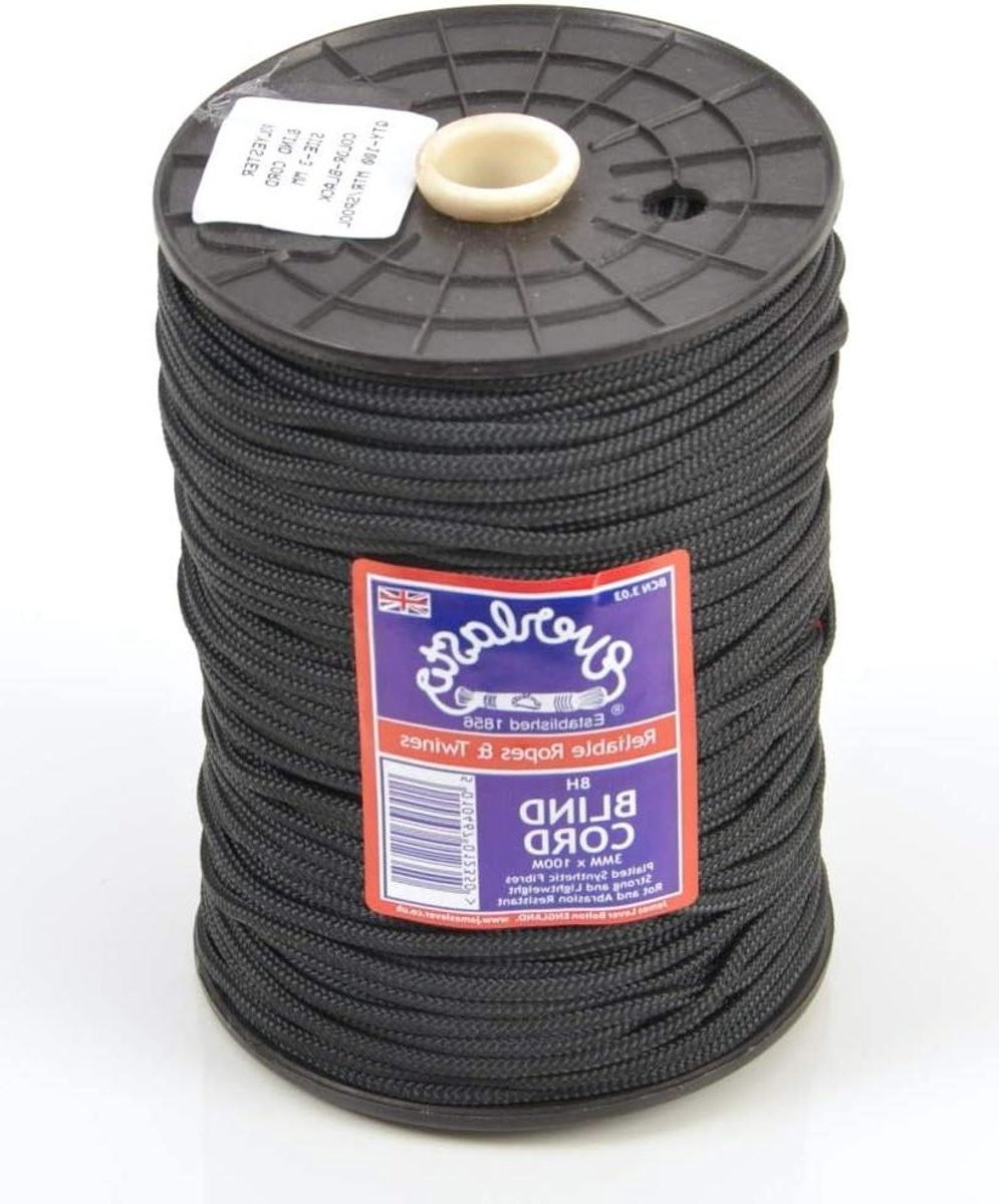 Zwart Nylon Blindekoord voor reparatie en klussen - 100 meter