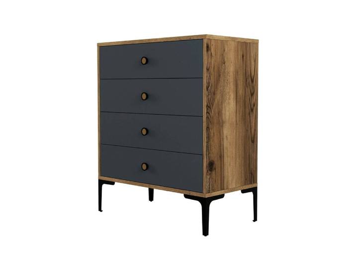 Commode effet bois beige, anthracite 76x40 cm