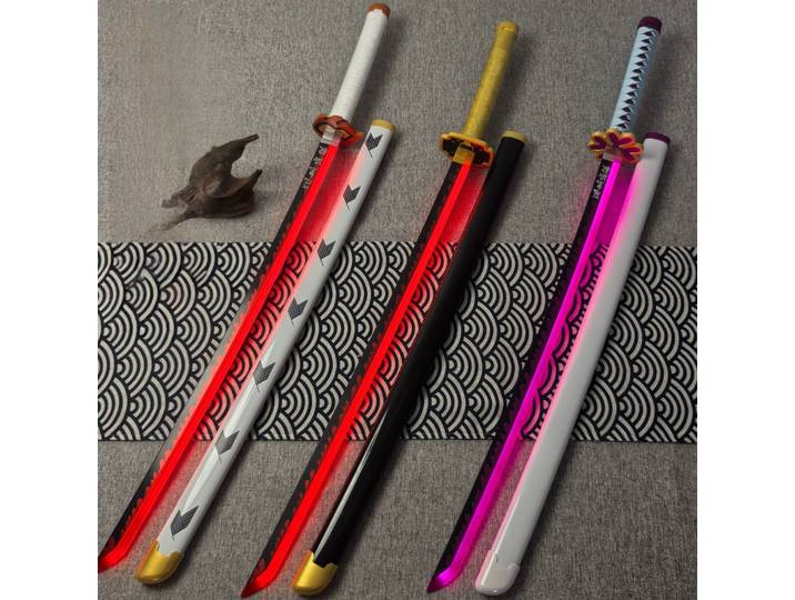 Épée lumineuse Katana lumineuse de 31/40 pouces, avec lumière LED, accessoire de Costume de Cosplay Anime, taille réelle, Katana japonais samouraï, cadeau