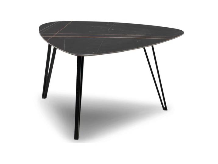 M2 Kollektion Liv Couchtisch mit Steinplatte - 83 x 46 x 68 Modern, Vintage