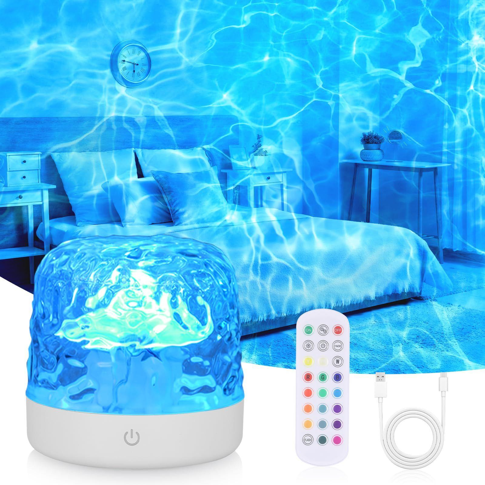 Projectielamp met Watergolven Effect, RGB Sfeerlamp voor Slaapkamer