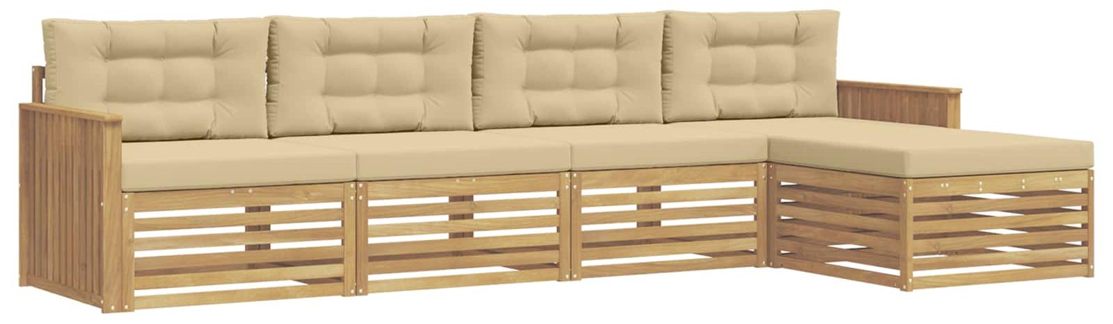 Garnitur aus 5 Gartenmöbeln, Farbe: Beige