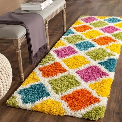 SAFAVIEH Kids Shag Petka Geometric Nursery Playroom 2-inch Thick Rug