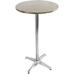 Alu-Stehtisch höhenverstellbar 70/110cm, Ø=60cm ~ klappbar, Fuß mit Betoneinguss