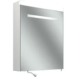 Schneider CARE LED-Spiegelschrank, 595x727mm, Türanschlag li., Beleuchtung oben, 2 Steckdosen re. außen unten, 193.261.01.02, Ausführung: CH-Norm/Korpus weiß/4000K