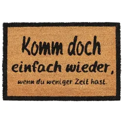 Relaxdays Fußmatte Kokos KOMM WIEDER Hellbraun,Schwarz