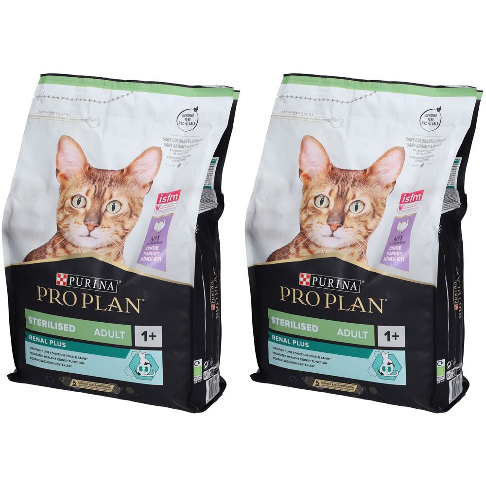 Purina PRO Plan Sterilised Renal Plus Adult Chat Dinde x2 2x3000 g Pellets