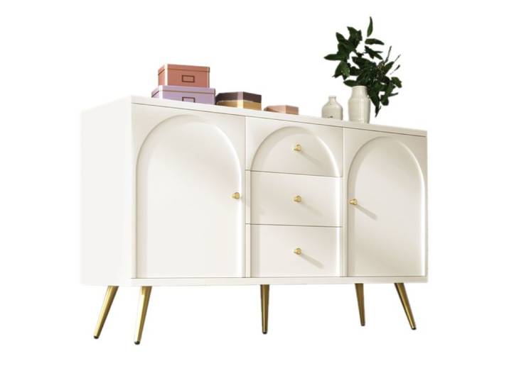 Buffet Commode - DRIPEX - 140 x 40 x 84 cm - 2 portes - 3 tiroirs - Étagère réglable
