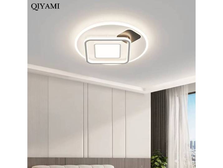Plafonnier LED carré nordique moderne, lampe de chambre à coucher, gradation en continu, escales minimalistes, salle à manger, salon, ménage