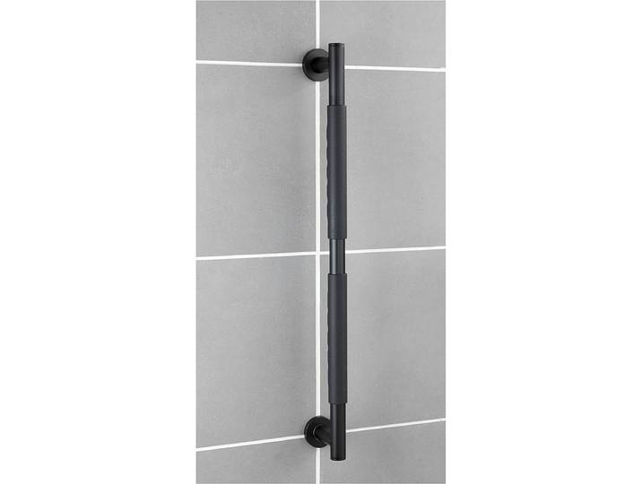 Poignée murale Secura II Poignée de surface : silicone Poignée : acier inoxydable Noir 66cm