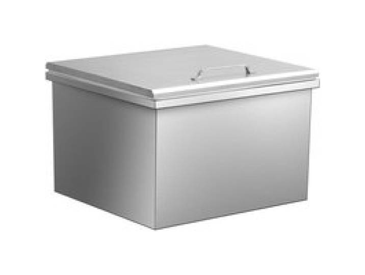 Congélateur coffre 74 L glacière encastrable en inox Bac à glace avec couvercle à charnière et bonde de vidange 50x45x33cm