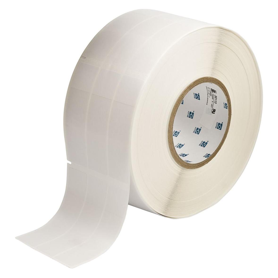 Brady THT-10-427-3, selbstlaminierendes Vinyl, Wei/Transparent, 25,4 x 25,4(95,25)mm, permanent (THT-10-427-3)