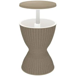 vidaXL 3-in-1 Tisch mit Eiskühler Hellbraun Polypropylen