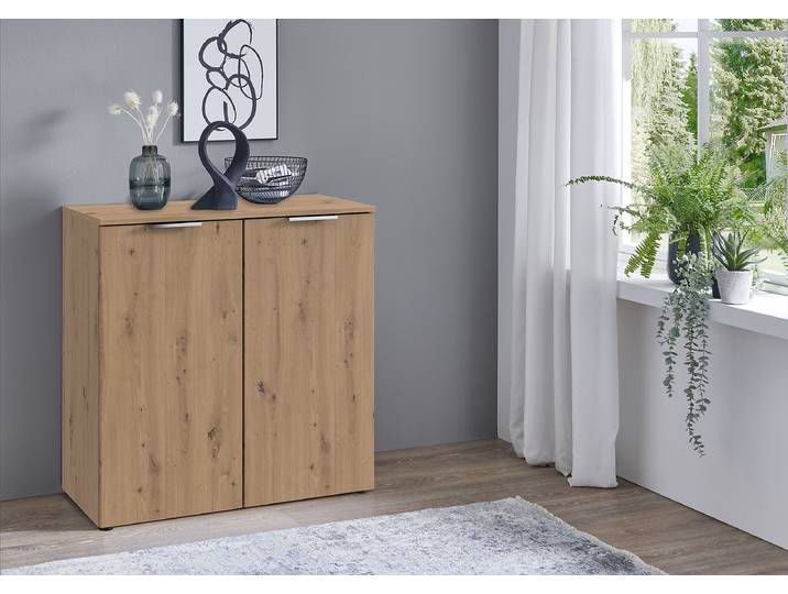 Commode Level36 avec portes 81cm Bois/Marron/Imitation chêne Artisan