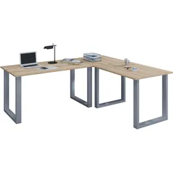 VCM VCM Holz Schreibtisch   Eckschreibtisch schlicht   160x130   L Form links oder rechts   Arbeitstisch Platte 50 cm tief   Computertisch Büromöbel - Lona U
