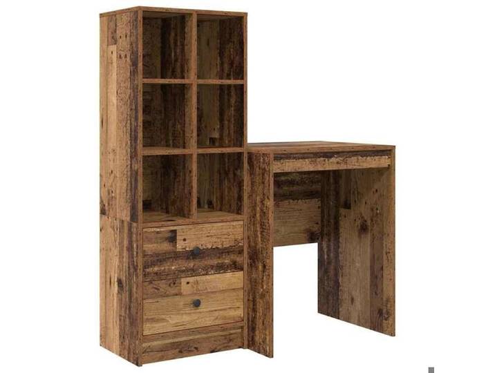 YUN@Meuble de Bureau - MODERNE - Table de bureau - avec rangement - en bois vieilli @7475@