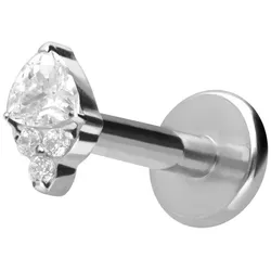 Titan Labret mit Push Fit EINGEFASSTE KRISTALLE