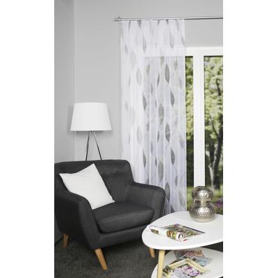 Gardine HOME WOHNIDEEN "PAOLO, 1 Stück, Kräuselband, halbtransparent", grau (stein), B:140cm H:145cm, Voile, Obermaterial: 100% Polyester, Gardinen, Gardine, halbtransparent
