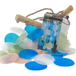 Blue & Pearl Driftwood Cross Chime