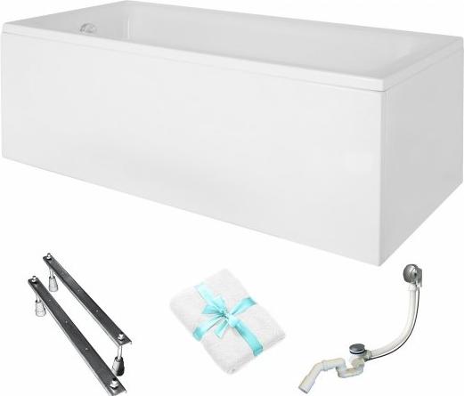 Aqua For You | Besco Badewanne Talia - 100x70cm - Weiße Verkleidung - Antibakterielle Beschichtung - Siphon Inklusive