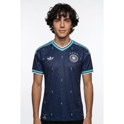 Fußballtrikot ADIDAS PERFORMANCE "DEUTSCHLAND 26 AUSWÄRTSTRIKOT", Herren, Gr. S, blau (collegiate navy), Obermaterial: 100% Polyester, V-Ausschnitt, Trikots Fußballtrikot, mit Climacool Technologie, mit V-Ausschnitt, mit geripptem Bund