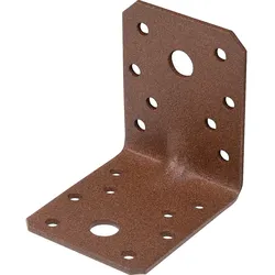 Schwerlast-Winkelverbinder mit Sicke DURAVIS® 70 x 70 x 55 mm, Material: Stahl, sendzimirverzinkt, Oberfläche: rostbraun