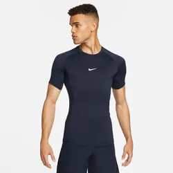NIKE Pro Dri-FIT Tight kurzarm Fitnessshirt Herren 451 - obsidian/white M