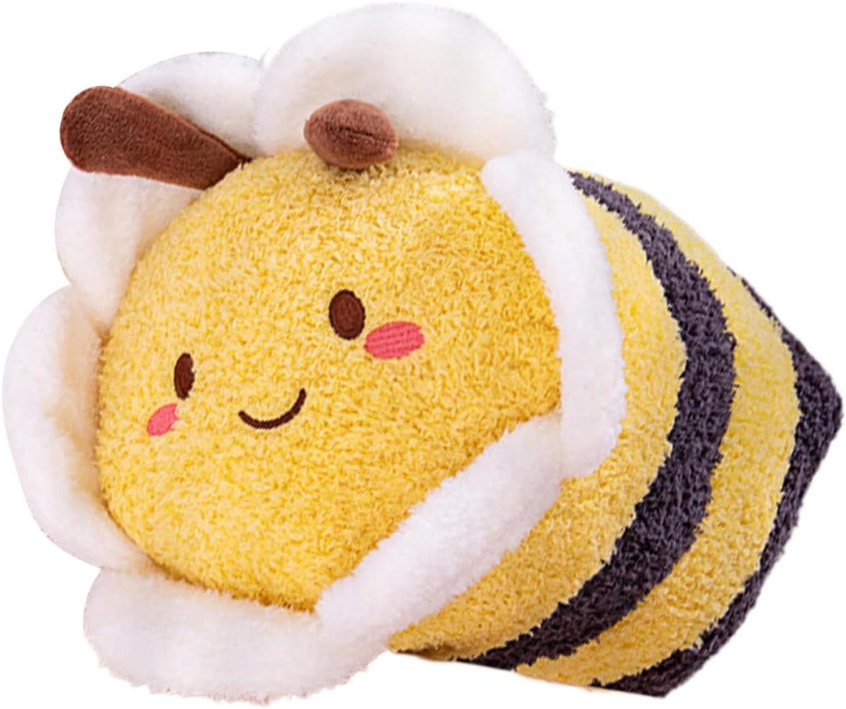 Bijen knuffelpop - Geel - 30 cm