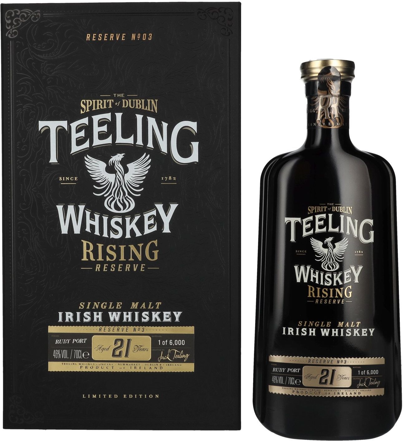 Teeling Whiskey 21 Years Old Single Malt RISING RESERVE No. 3 46% Vol. 0,7l in Geschenkbox
