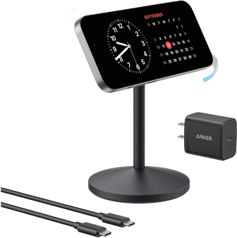 Anker MagGo iPhone 17 MagSafe Charger Compatible Stand (Qi2 15W,With Adapter)
