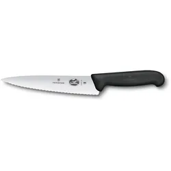 Victorinox Tranchiermesser Fibrox 19cm, mit extra scharfem Wellenschliff, rutschfest