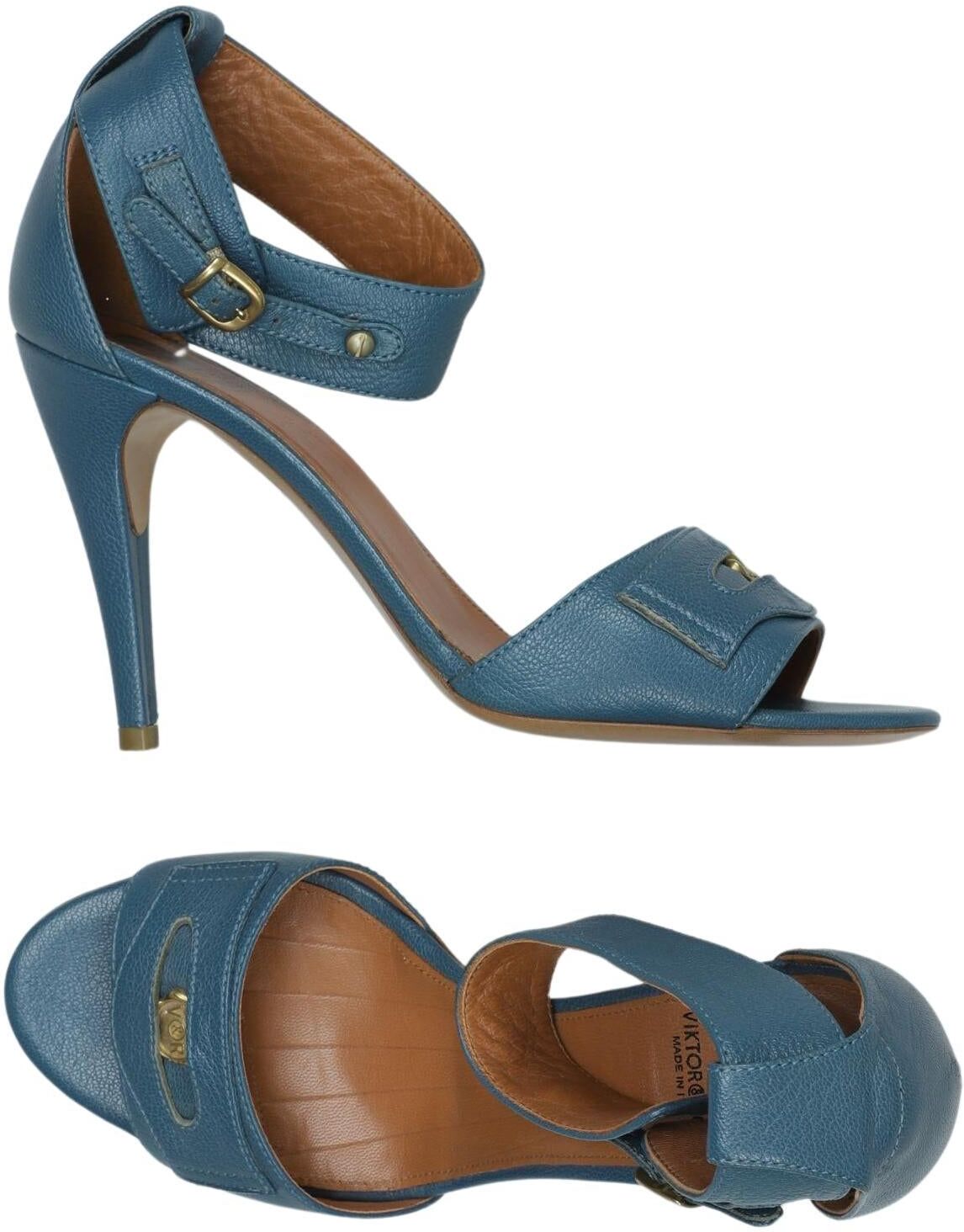 Viktor&Rolf Damen Sandalen, Blau, Gr. EU 36, Leder - Second Hand