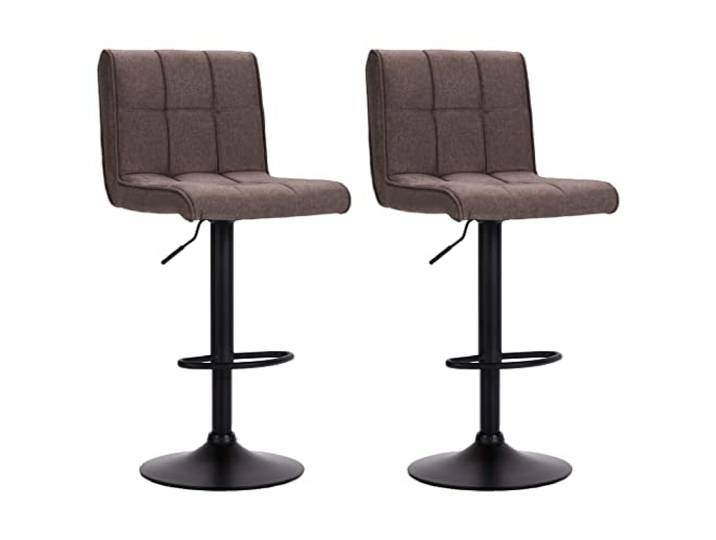 POUFGDR Barhocker, 2-teilig, Taupe, Textil, drehbar, mit Fußstütze Gepolsterte Sitzfläche, robuste Stahlbasis, höhenverstellbar, 360° drehbar, für den Innenbereich